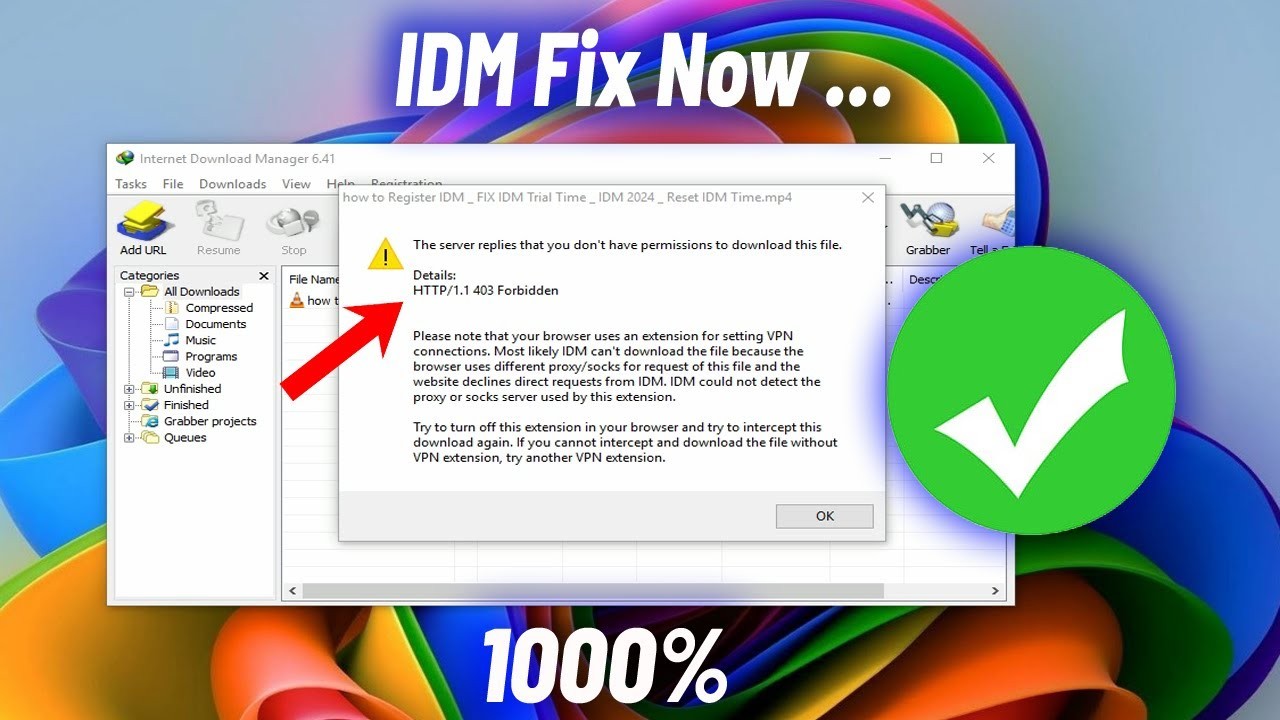 IDM下载油管视频出现http/1.1 403forbidden