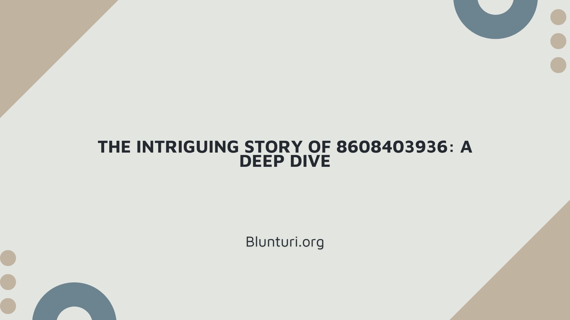 The Intriguing Story of 8608403936: A Deep Dive